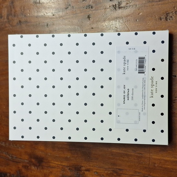 ♠️ Kate Spade Sparks of Joy notepad. 100 sheets. Dipped letter T. New with tags! - Picture 2 of 9